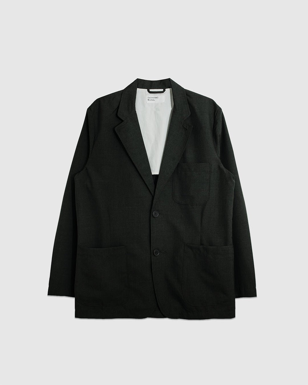 Two Button Jacket Tropical Suiting Olive Marl - UNIVERSAL WORKS