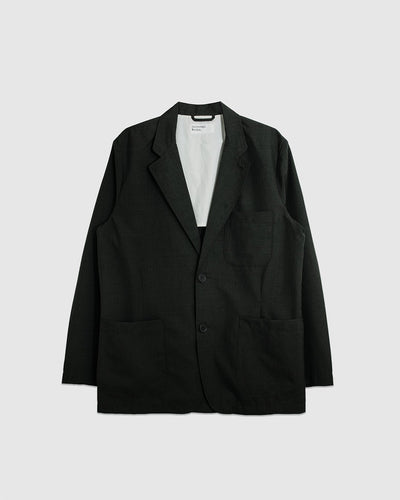 Two Button Jacket Tropical Suiting Olive Marl - UNIVERSAL WORKS