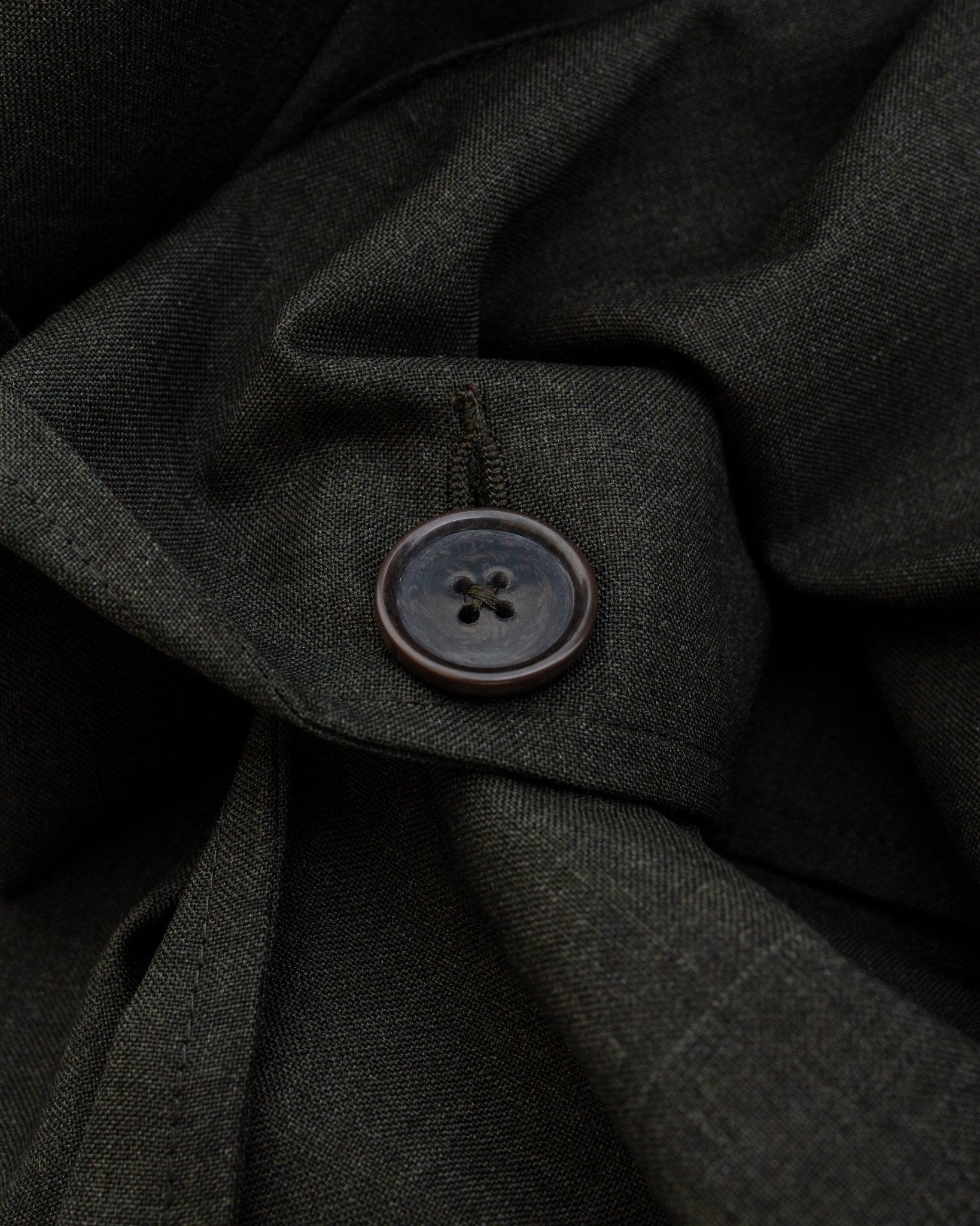 Two Button Jacket Tropical Suiting Olive Marl - UNIVERSAL WORKS