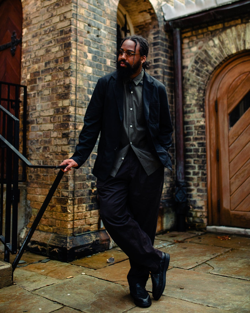 Two Button Jacket Valencia Black - UNIVERSAL WORKS