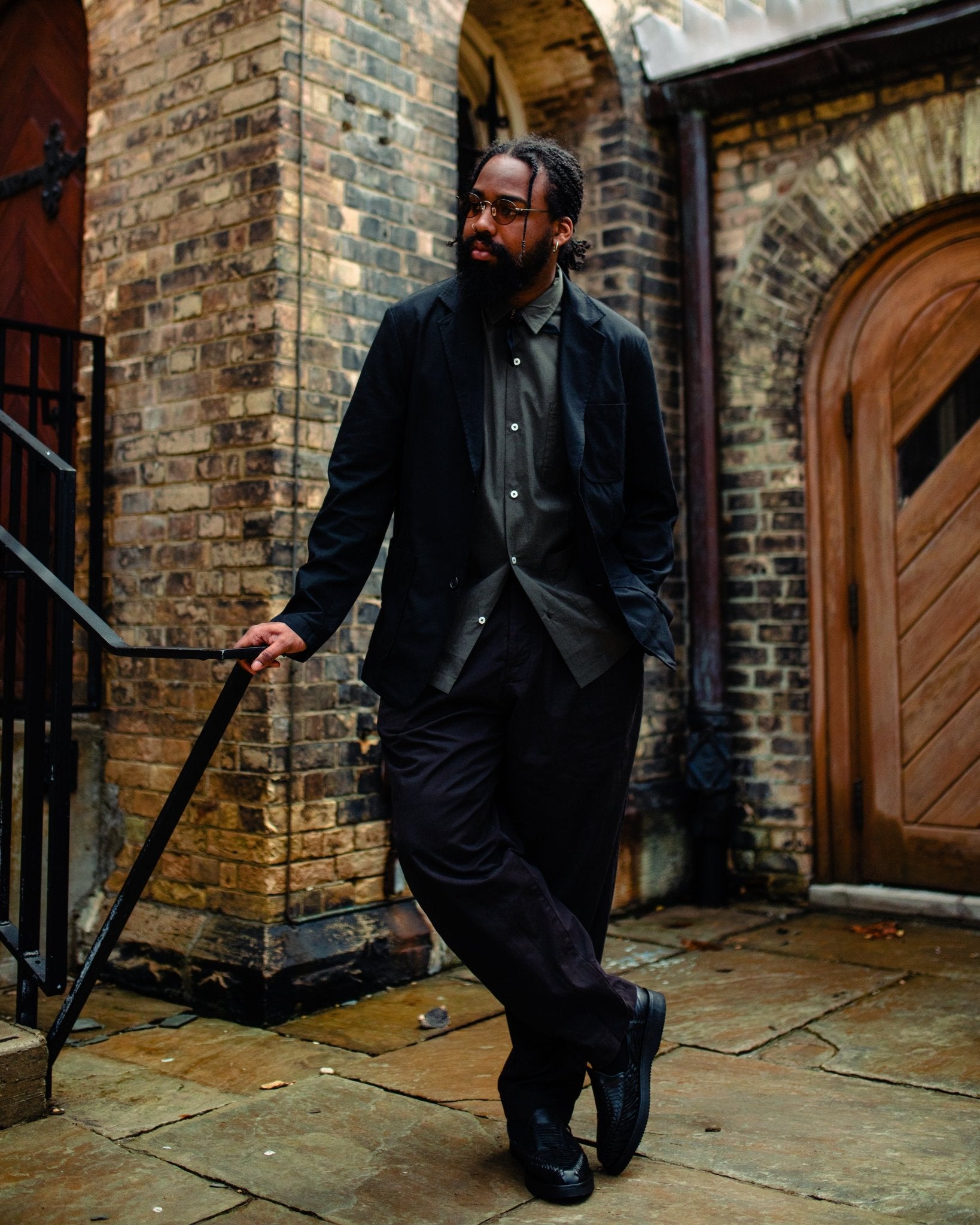 Two Button Jacket Valencia Black - UNIVERSAL WORKS