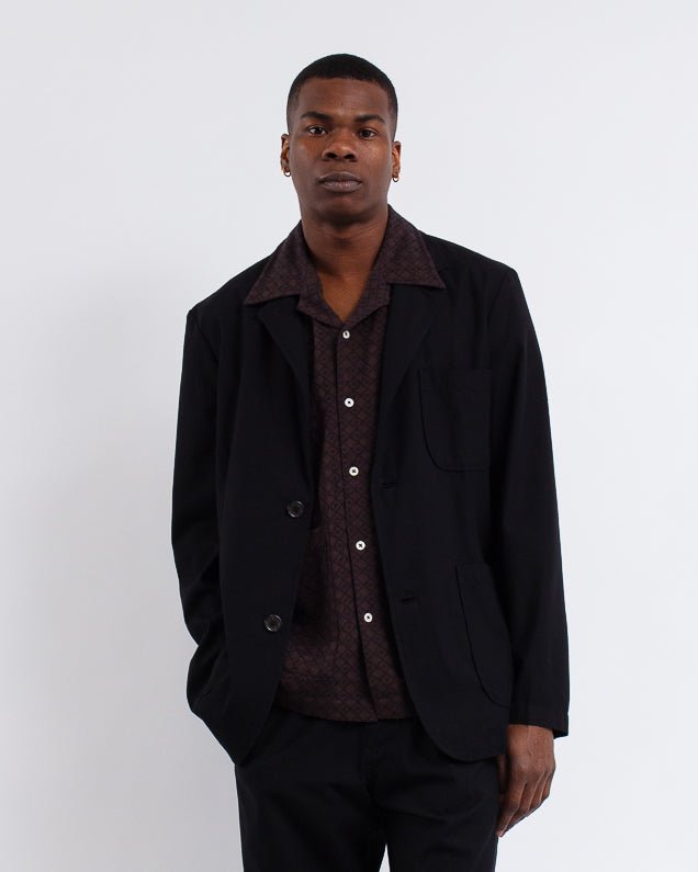 Two Button Jacket Valencia Black - UNIVERSAL WORKS