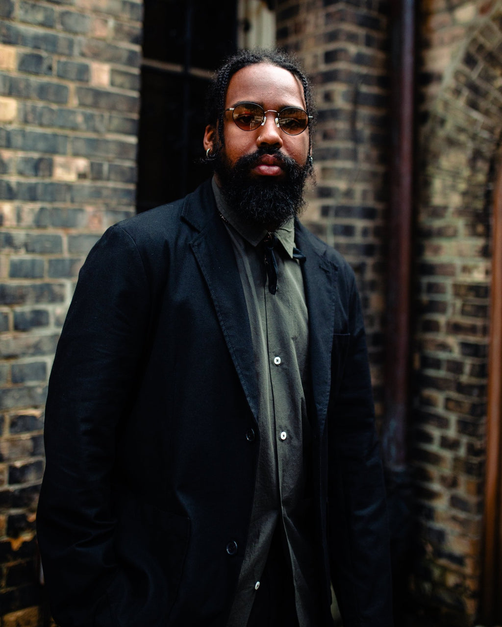 Two Button Jacket Valencia Black - UNIVERSAL WORKS