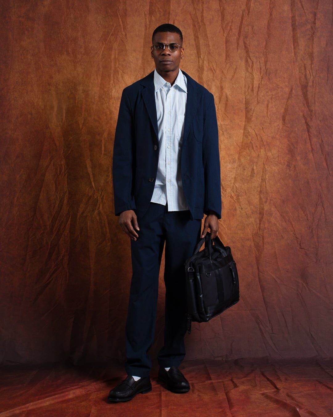 Two Button Jacket Valencia Navy - UNIVERSAL WORKS