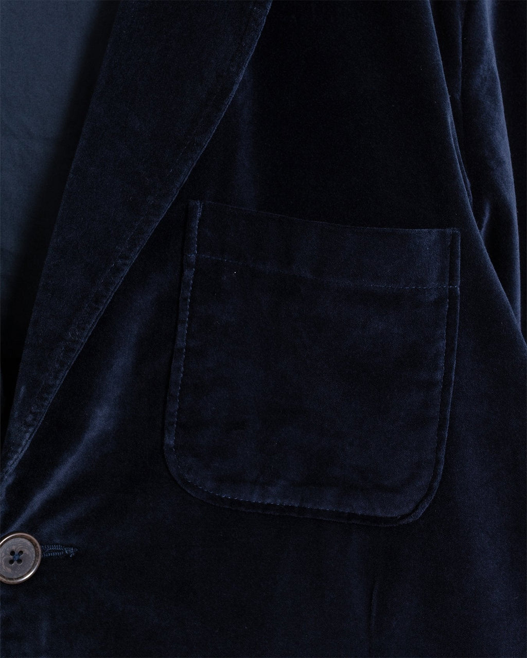 Two Button Jacket Velveteen Navy - UNIVERSAL WORKS