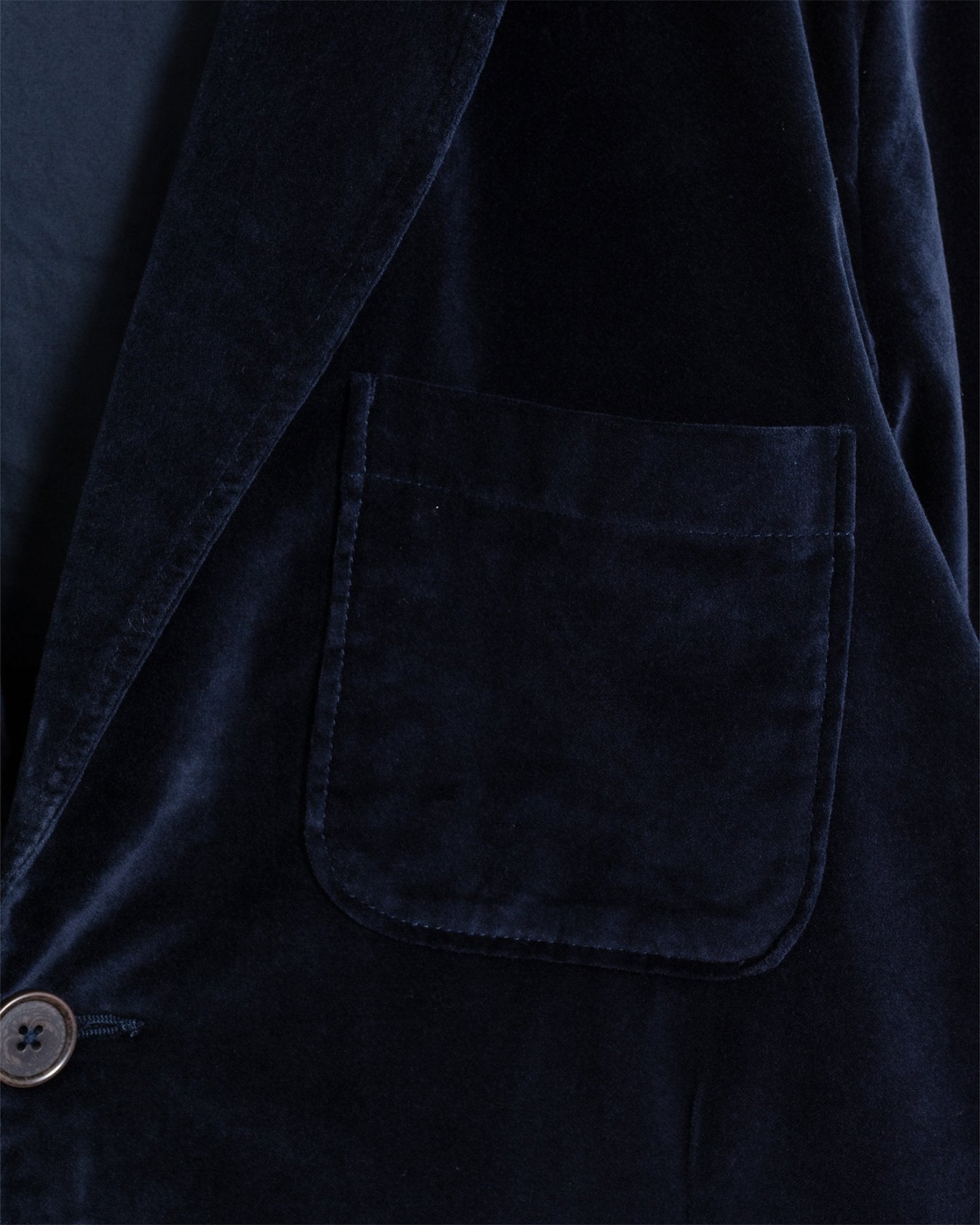 Two Button Jacket Velveteen Navy - UNIVERSAL WORKS