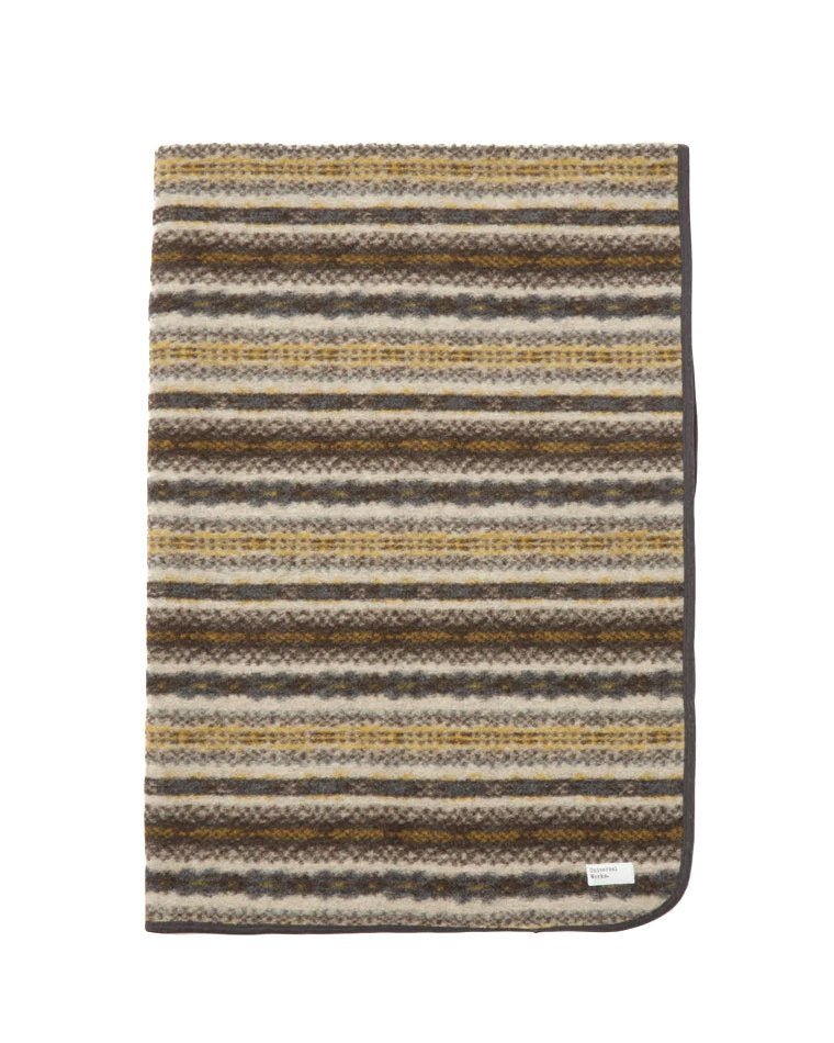 Universal Works Blanket in Brown Fairisle Fleece - UNIVERSAL WORKS