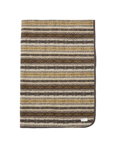 Universal Works Blanket in Brown Fairisle Fleece - UNIVERSAL WORKS