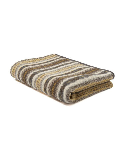 Universal Works Blanket in Brown Fairisle Fleece - UNIVERSAL WORKS