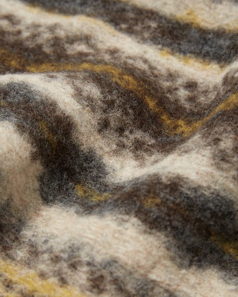 Universal Works Blanket in Brown Fairisle Fleece - UNIVERSAL WORKS