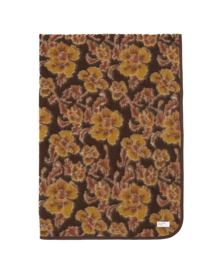 Universal Works Blanket in Brown Flower Fleece - UNIVERSAL WORKS