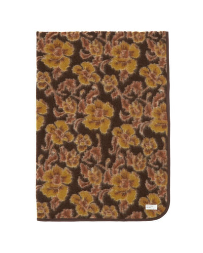 Universal Works Blanket in Brown Flower Fleece - UNIVERSAL WORKS