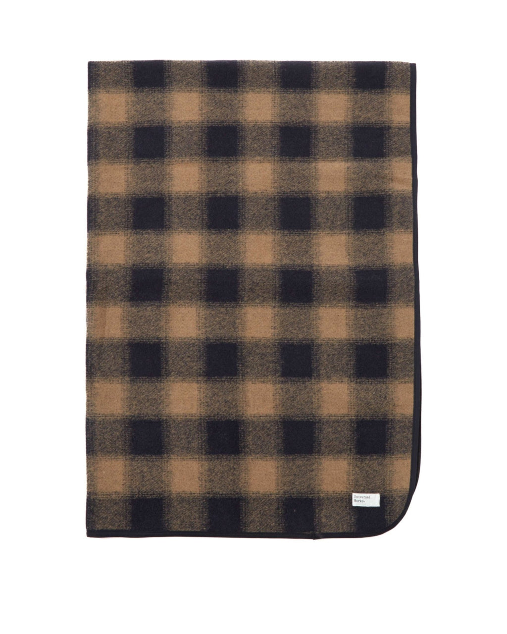 Universal Works Blanket in Navy Check Fleece - UNIVERSAL WORKS