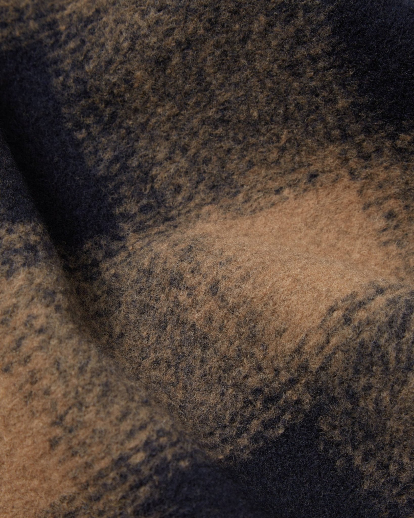 Universal Works Blanket in Navy Check Fleece - UNIVERSAL WORKS