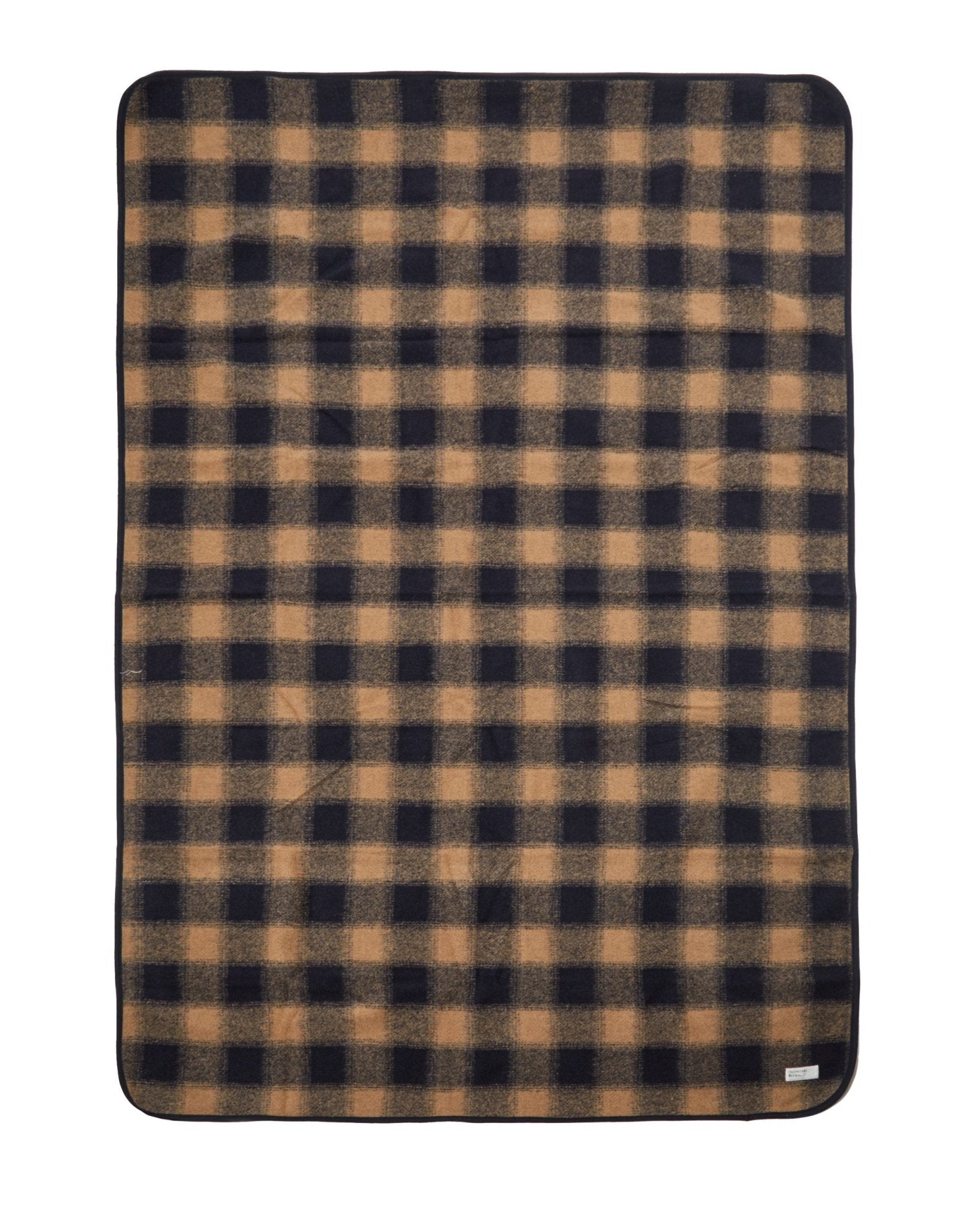 Universal Works Blanket in Navy Check Fleece - UNIVERSAL WORKS