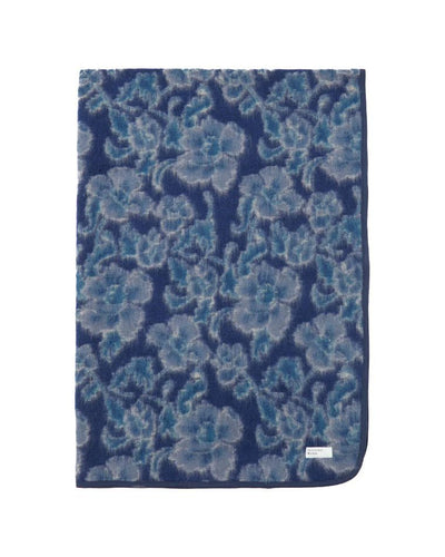 Universal Works Blanket in Navy Flower Fleece - UNIVERSAL WORKS