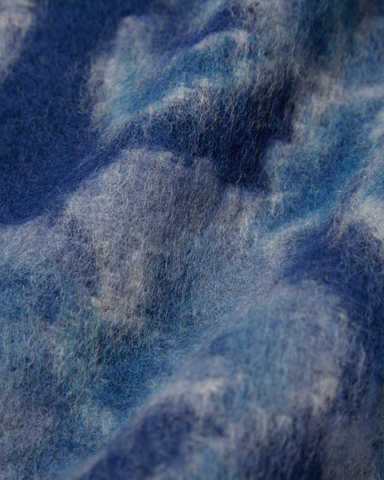 Universal Works Blanket in Navy Flower Fleece - UNIVERSAL WORKS