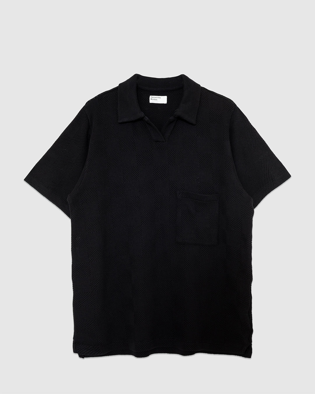 Vacation Polo Fantasy Checkerboard Black - UNIVERSAL WORKS