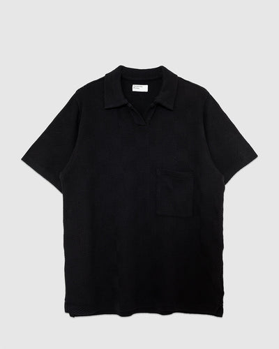 Vacation Polo Fantasy Checkerboard Black - UNIVERSAL WORKS