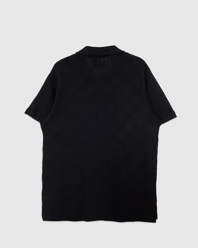 Vacation Polo Fantasy Checkerboard Black - UNIVERSAL WORKS