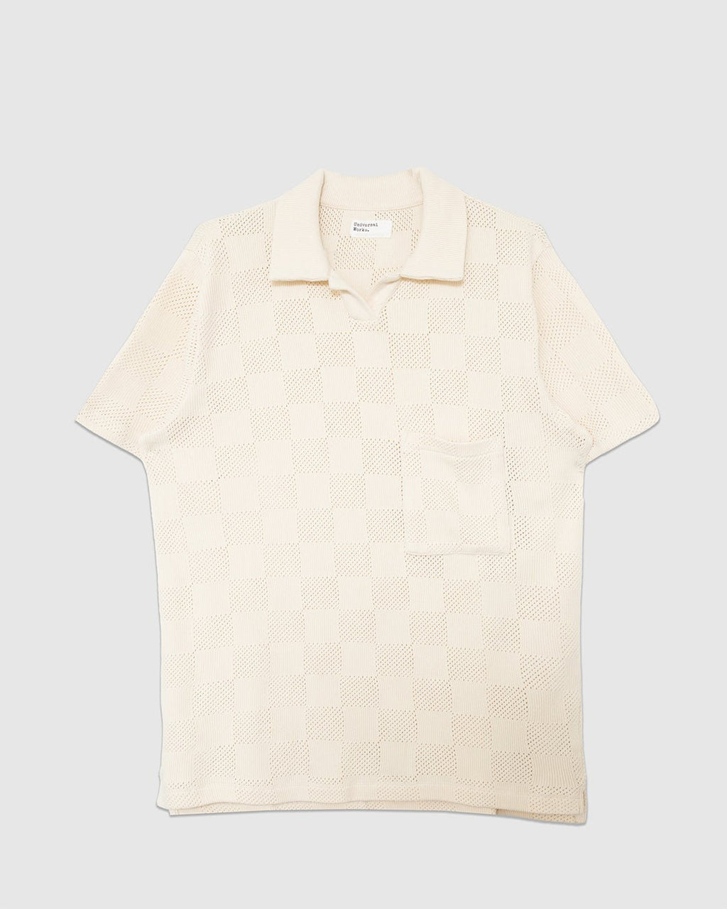 Vacation Polo Fantasy Checkerboard Ecru - UNIVERSAL WORKS