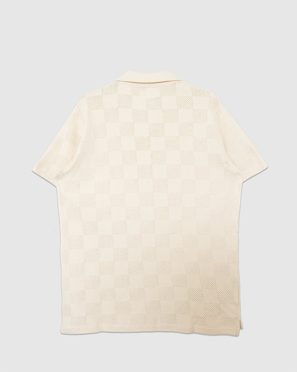 Vacation Polo Fantasy Checkerboard Ecru - UNIVERSAL WORKS