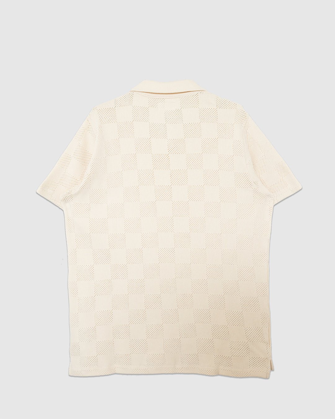 Vacation Polo Fantasy Checkerboard Ecru - UNIVERSAL WORKS