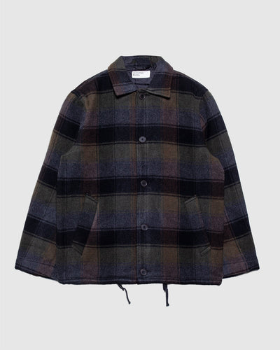 Wayfarer Jacket Black/Brown Berlin Wool Check - UNIVERSAL WORKS
