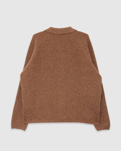 Zip Cardigan Eco Wool Tawny - UNIVERSAL WORKS