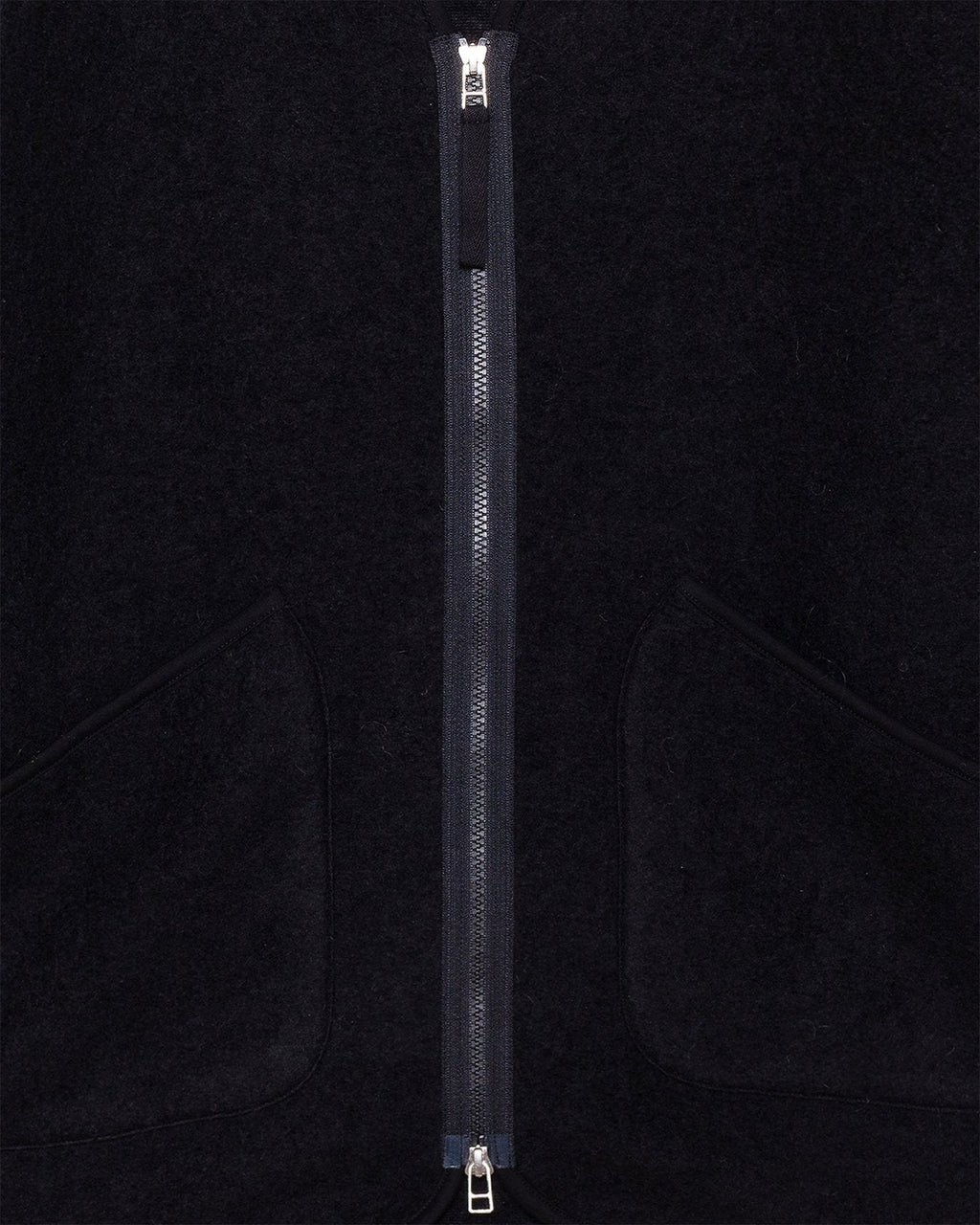 Zip Liner Jacket Black Wool Fleece - UNIVERSAL WORKS