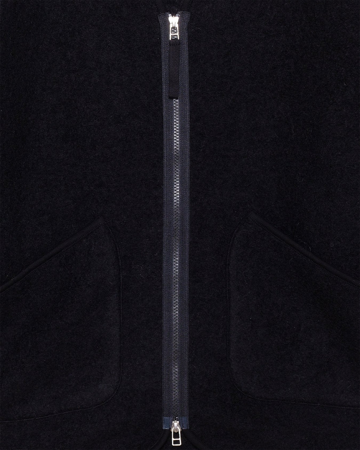 Zip Liner Jacket Black Wool Fleece - UNIVERSAL WORKS