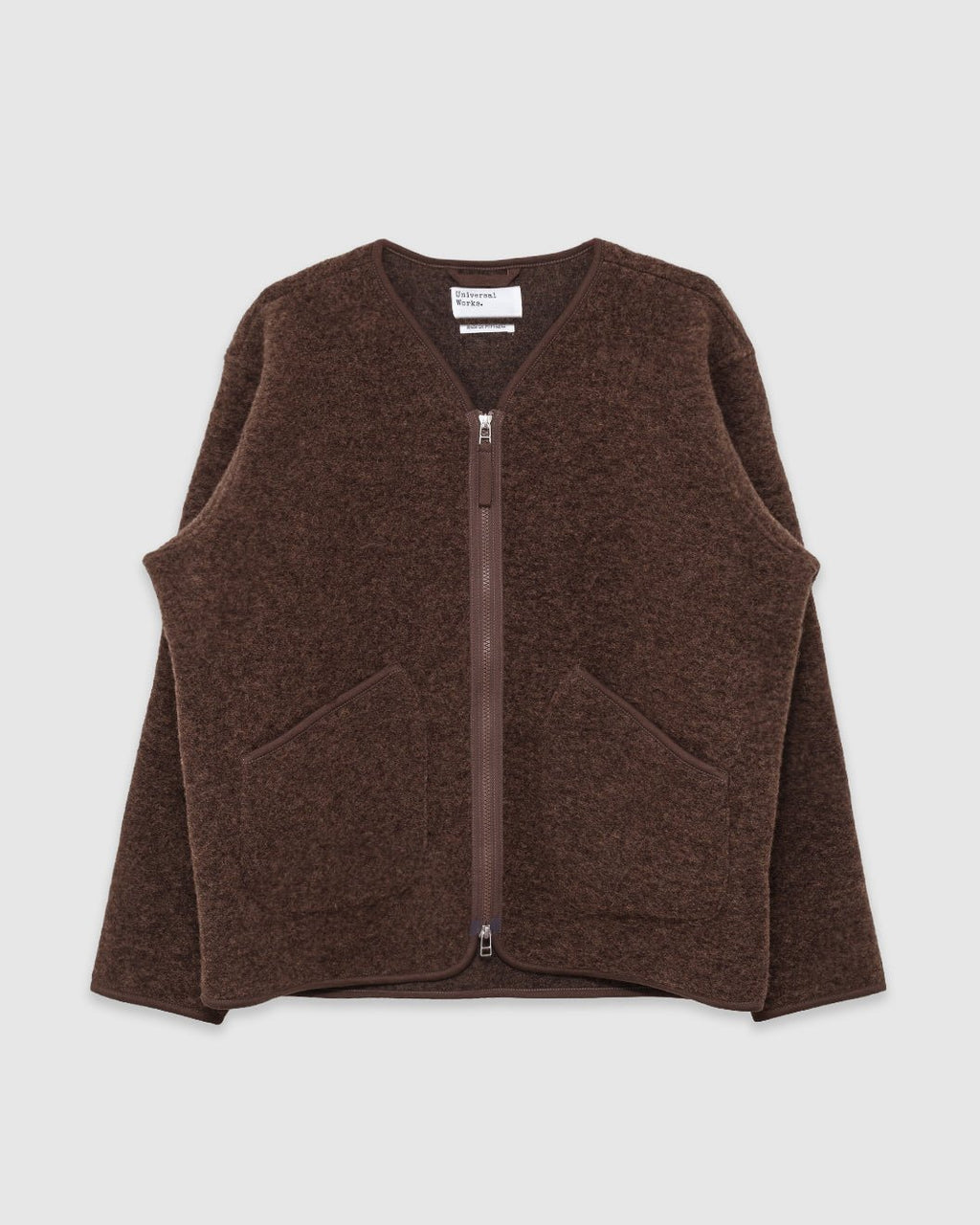 Zip Liner Jacket Wool Fleece Brown Marl - UNIVERSAL WORKS