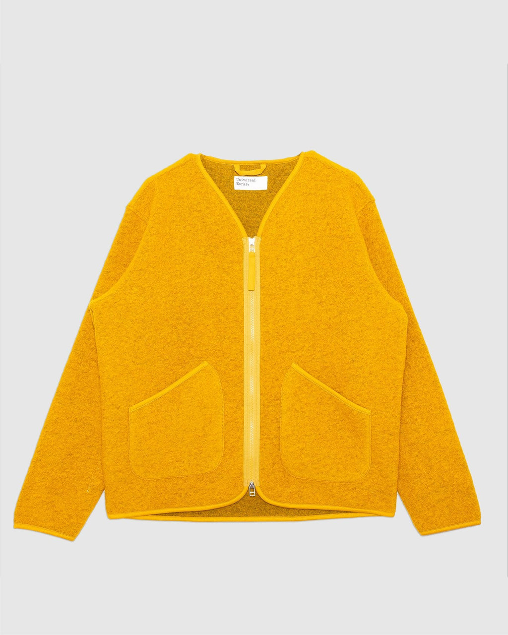 Zip Liner Jacket Yellow Wool Fleece - UNIVERSAL WORKS