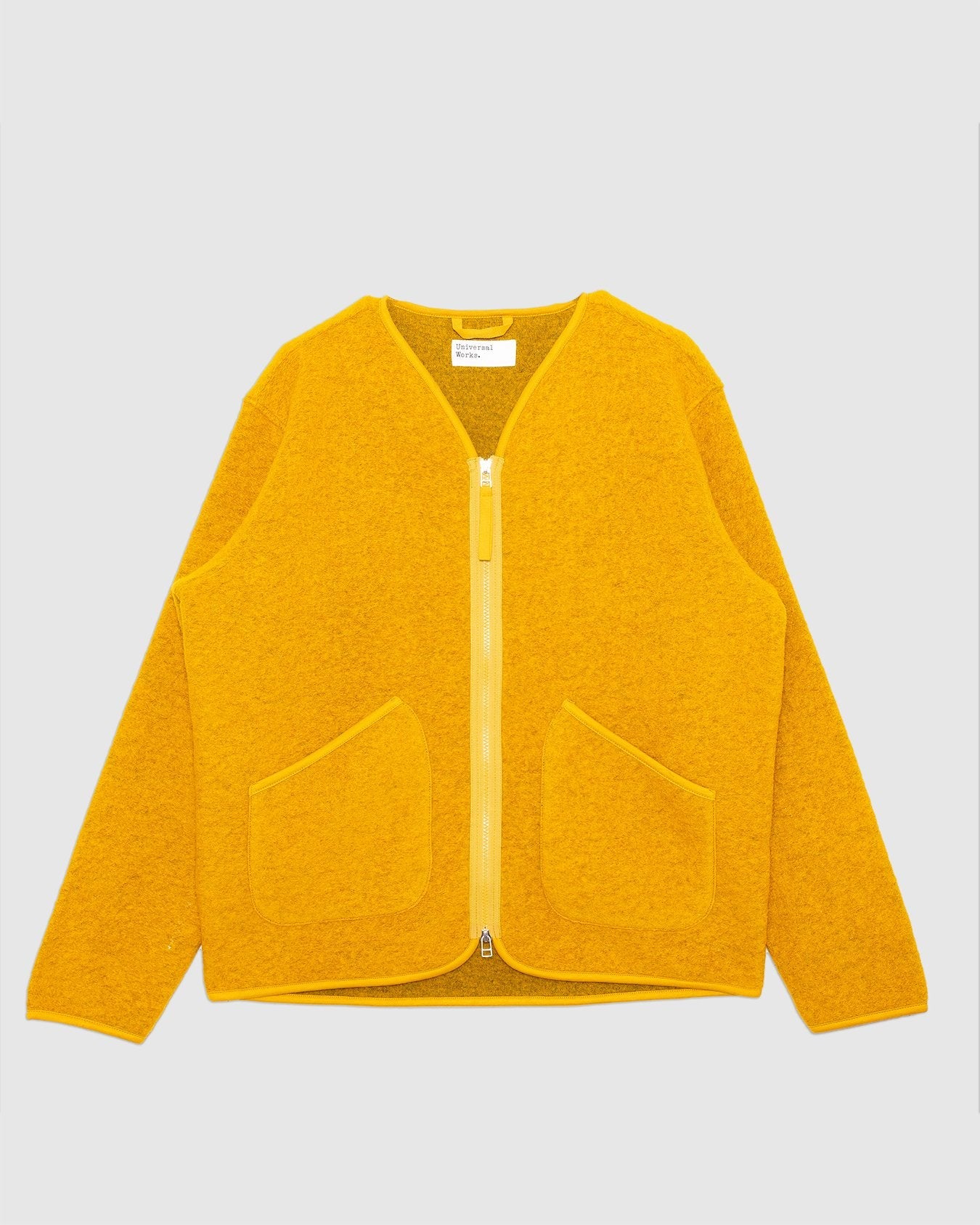 Zip Liner Jacket Yellow Wool Fleece - UNIVERSAL WORKS