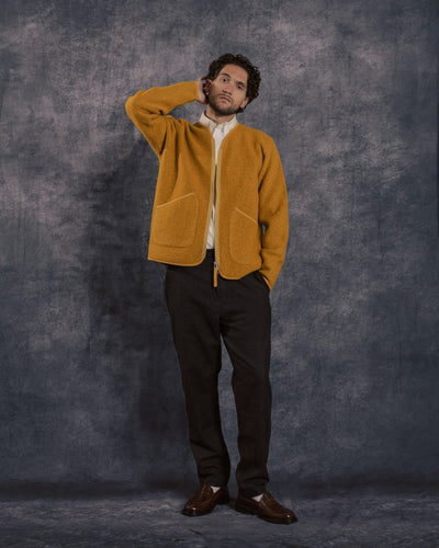 Zip Liner Jacket Yellow Wool Fleece - UNIVERSAL WORKS