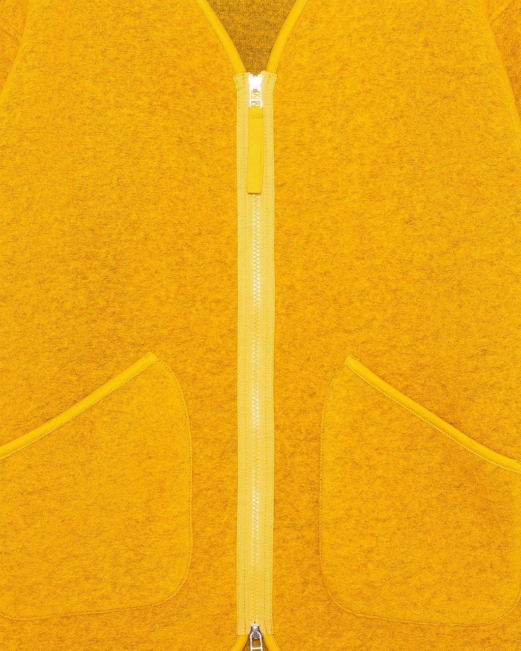 Zip Liner Jacket Yellow Wool Fleece - UNIVERSAL WORKS