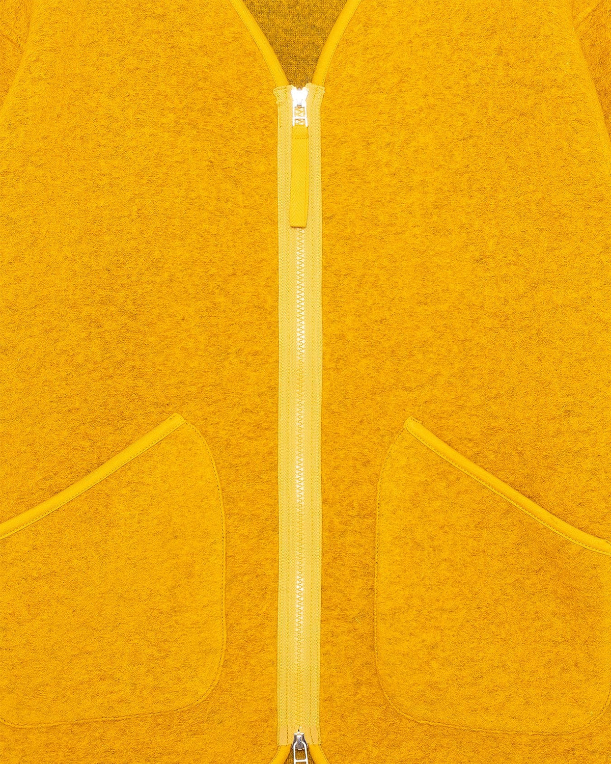 Zip Liner Jacket Yellow Wool Fleece - UNIVERSAL WORKS