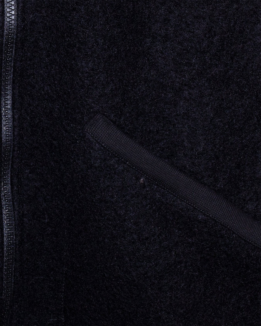 Zip Waistcoat Black Wool Fleece - UNIVERSAL WORKS