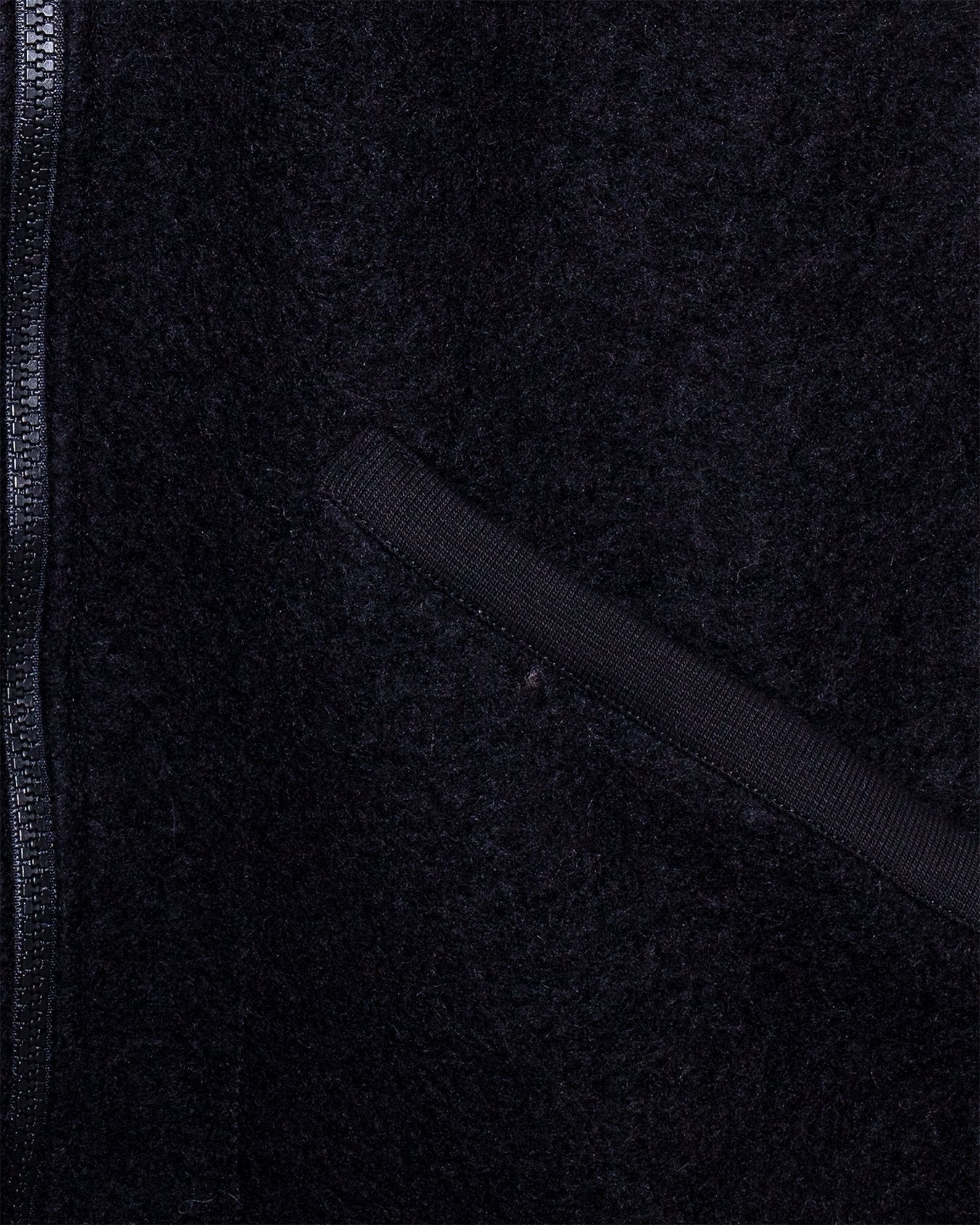 Zip Waistcoat Black Wool Fleece - UNIVERSAL WORKS