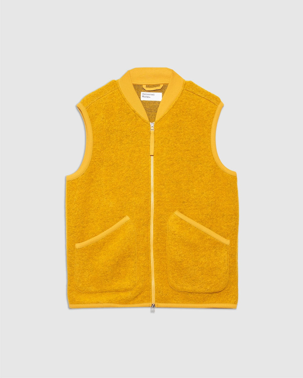 Zip Waistcoat Yellow Wool Fleece - UNIVERSAL WORKS
