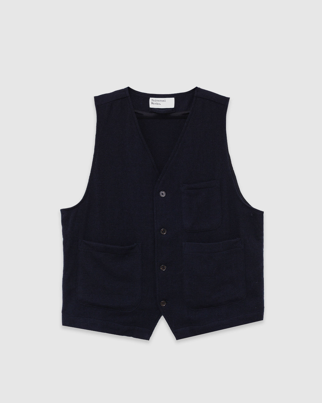 JJ Waistcoat Robin Wool Mix Dark Navy