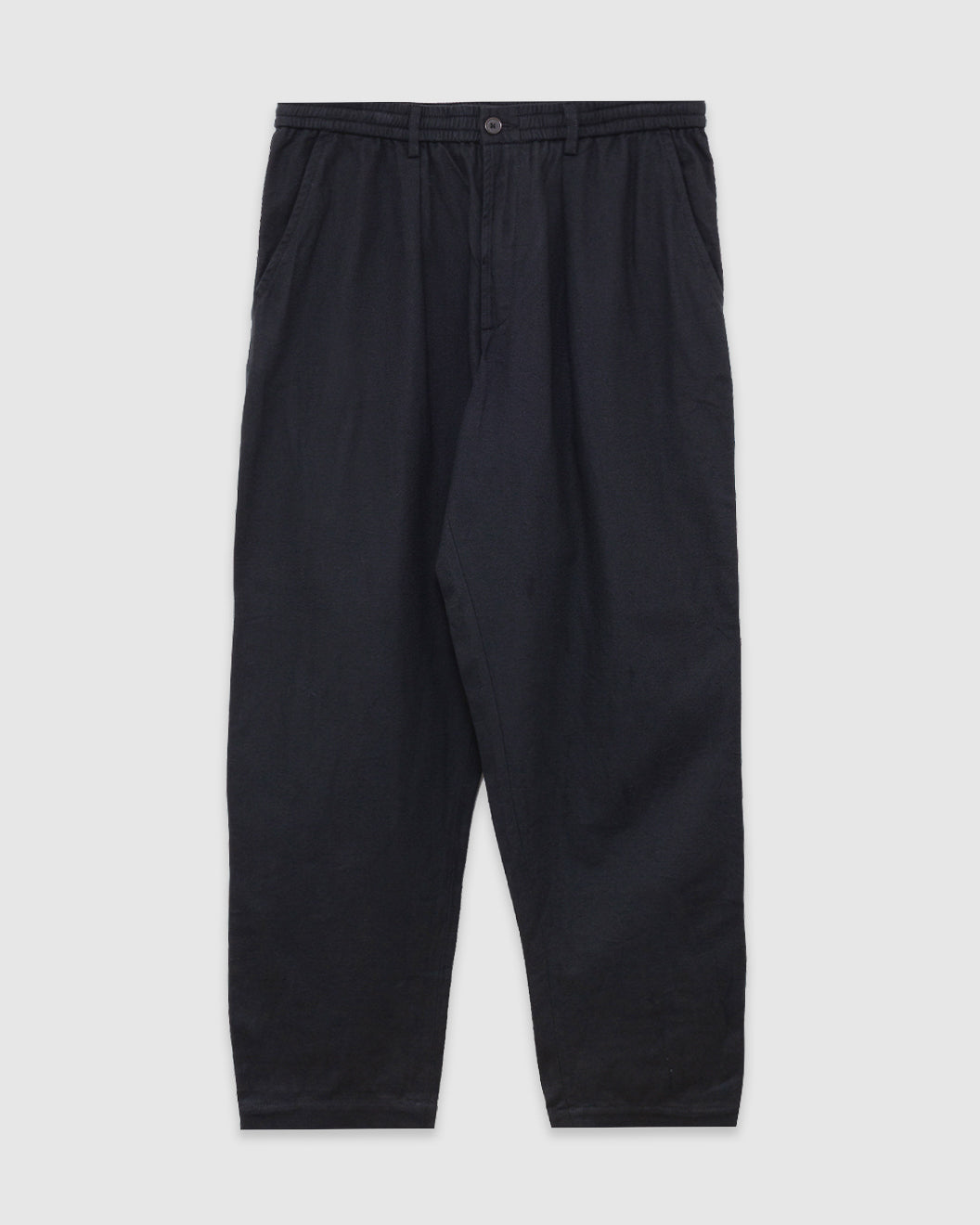 Pleated Track Pant Brushed Moleskin Black