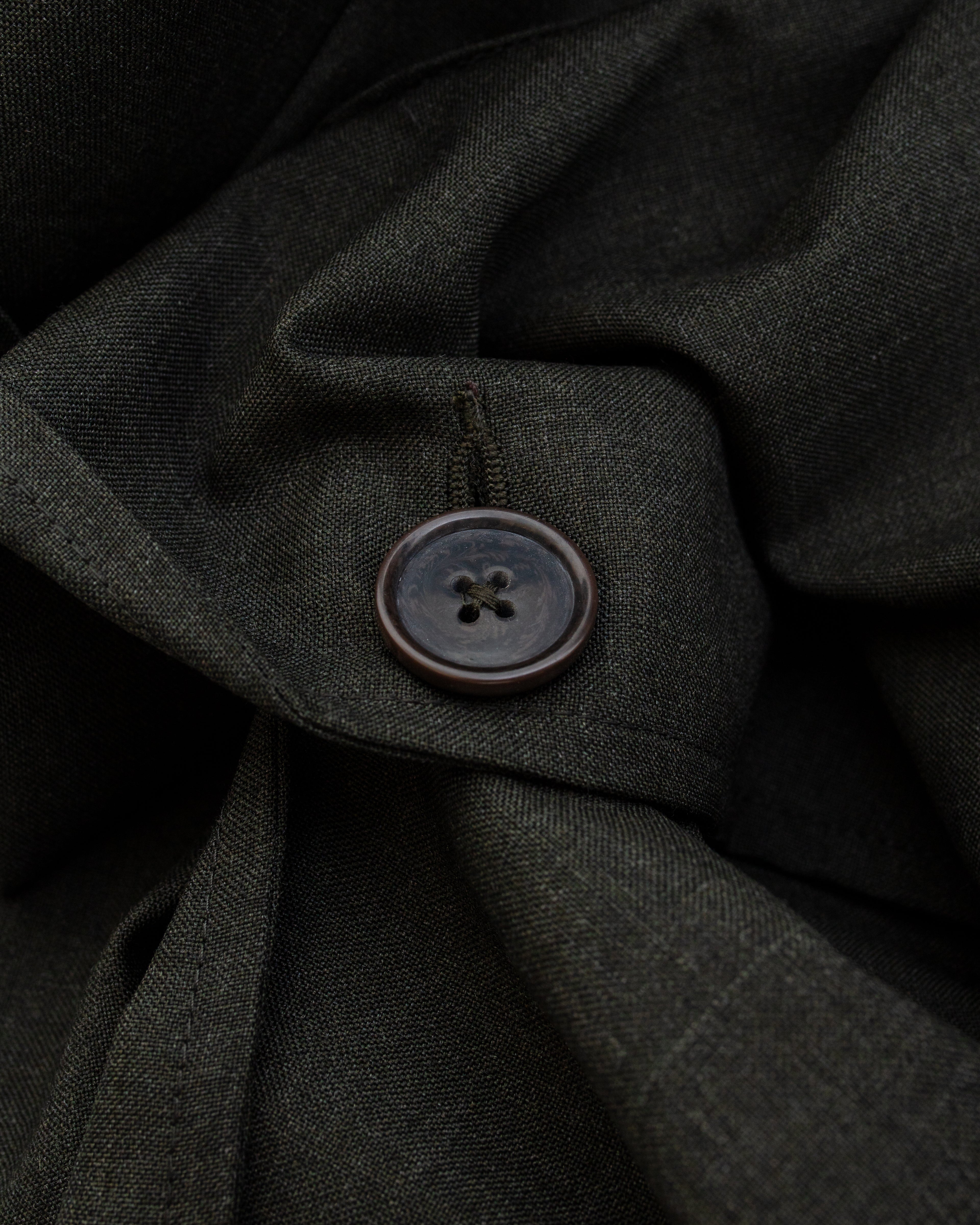 Two Button Jacket Tropical Suiting Olive Marl