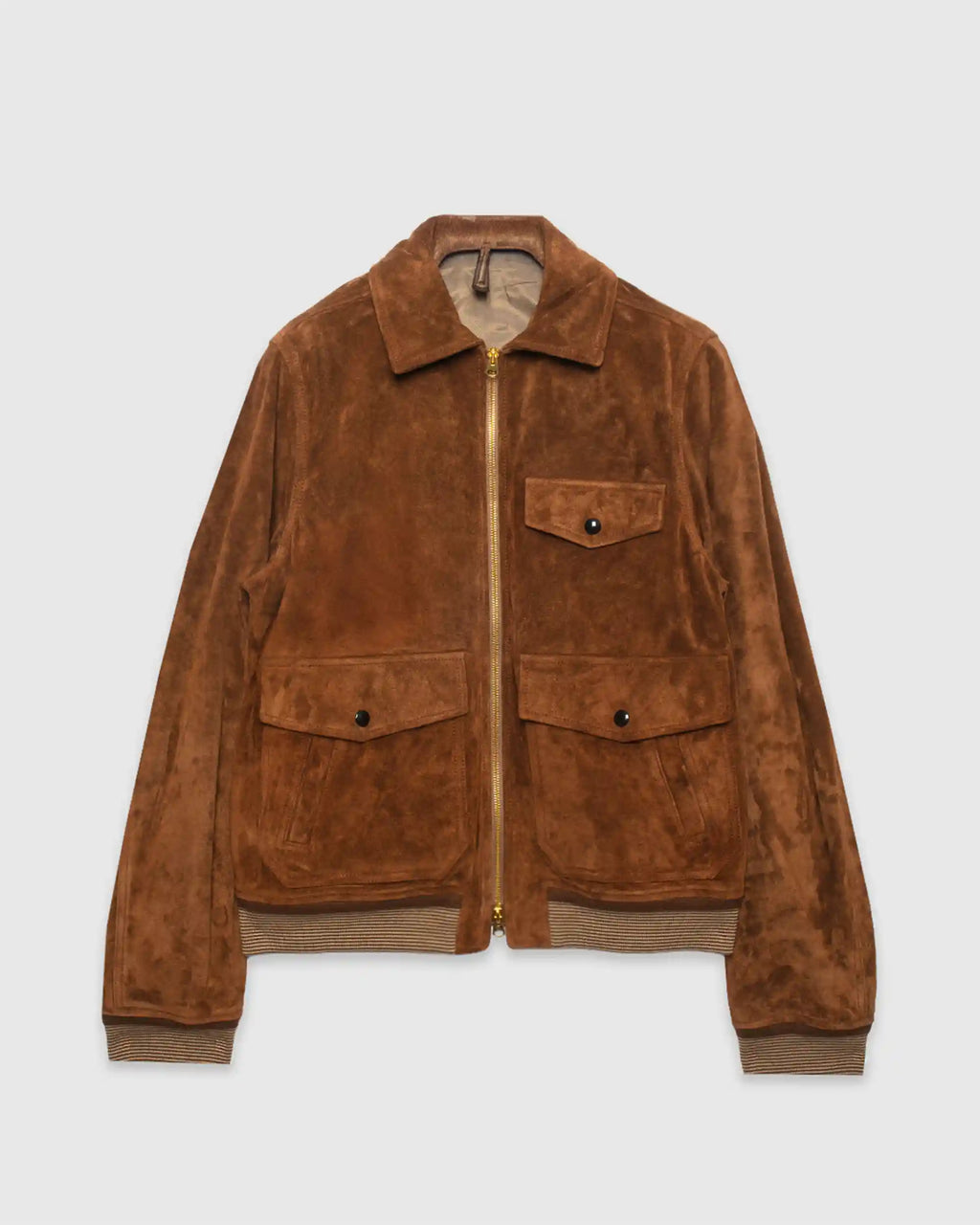 Heavyweight Suede A-2 Bomber Jacket Tobacco