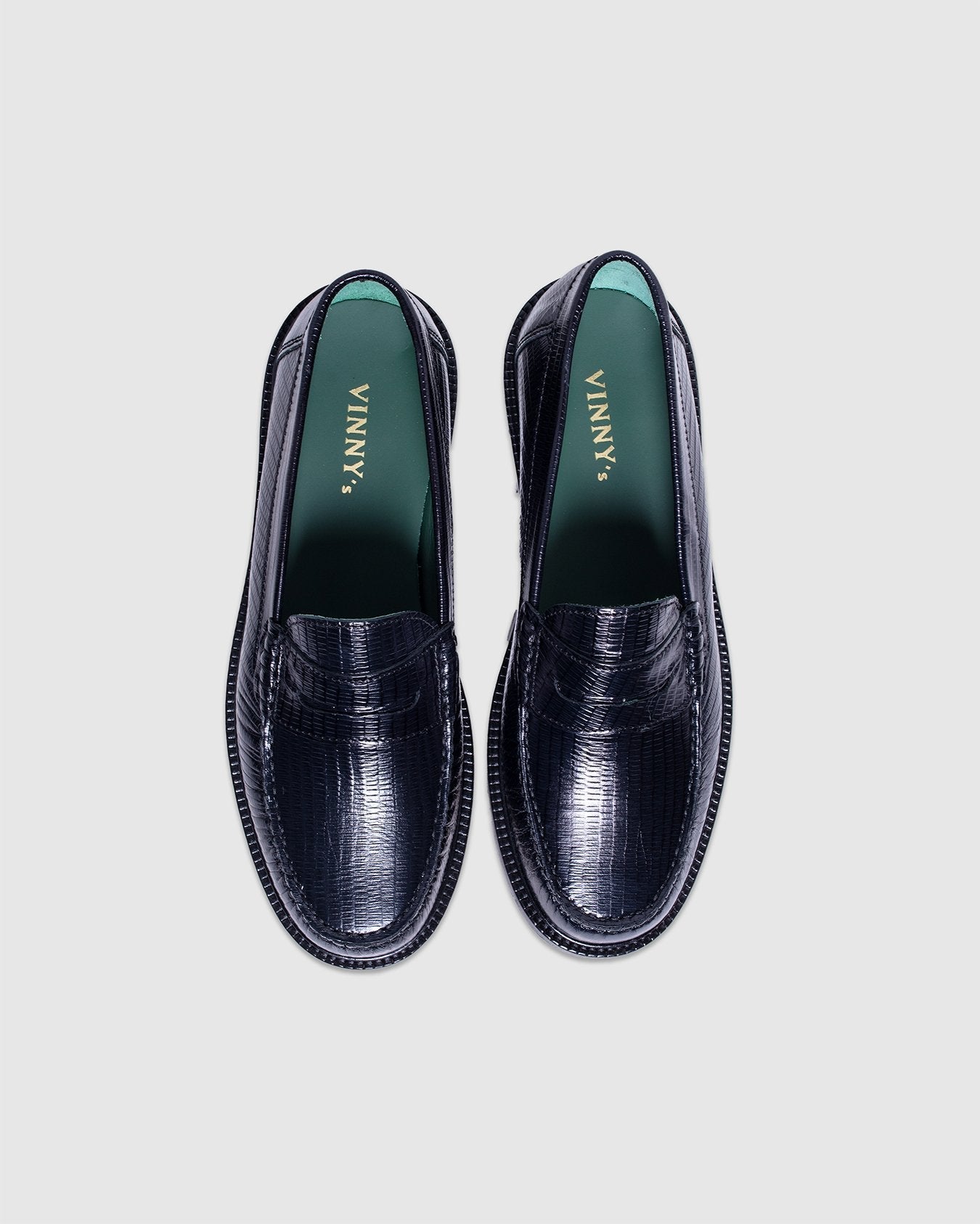 Yardee Mocassin Loafer Black Lizzard Pattern - VINNY'S