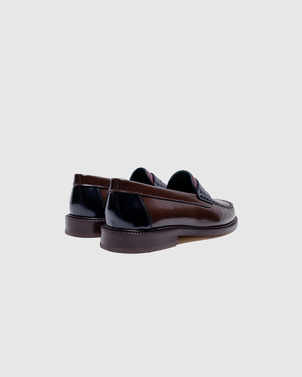 Yardee Mocassin Loafer Brown/Burgundy/Blue Polido Leather - VINNY'S