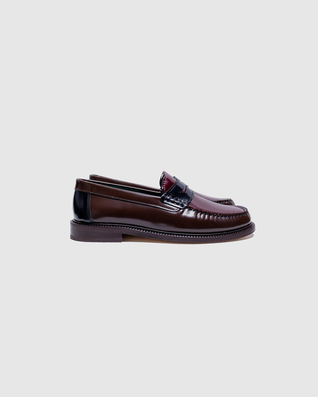 Yardee Mocassin Loafer Brown/Burgundy/Blue Polido Leather - VINNY'S