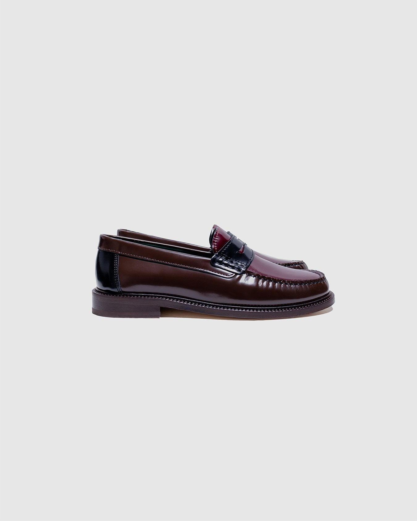 Yardee Mocassin Loafer Brown/Burgundy/Blue Polido Leather - VINNY'S