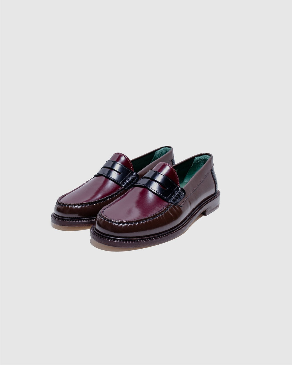 Yardee Mocassin Loafer Brown/Burgundy/Blue Polido Leather - VINNY'S