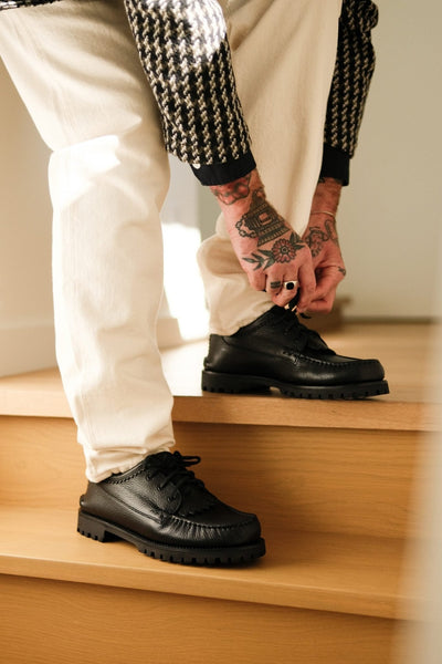 Italian Blucher w/ Cortina Sole - Tosca Pale Black - YUKETEN